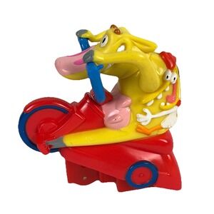 Vintage 1999 Taco Bell Cow and CHICKEN Pop-A-Wheelie Tricycle Toy Cartoon Networ